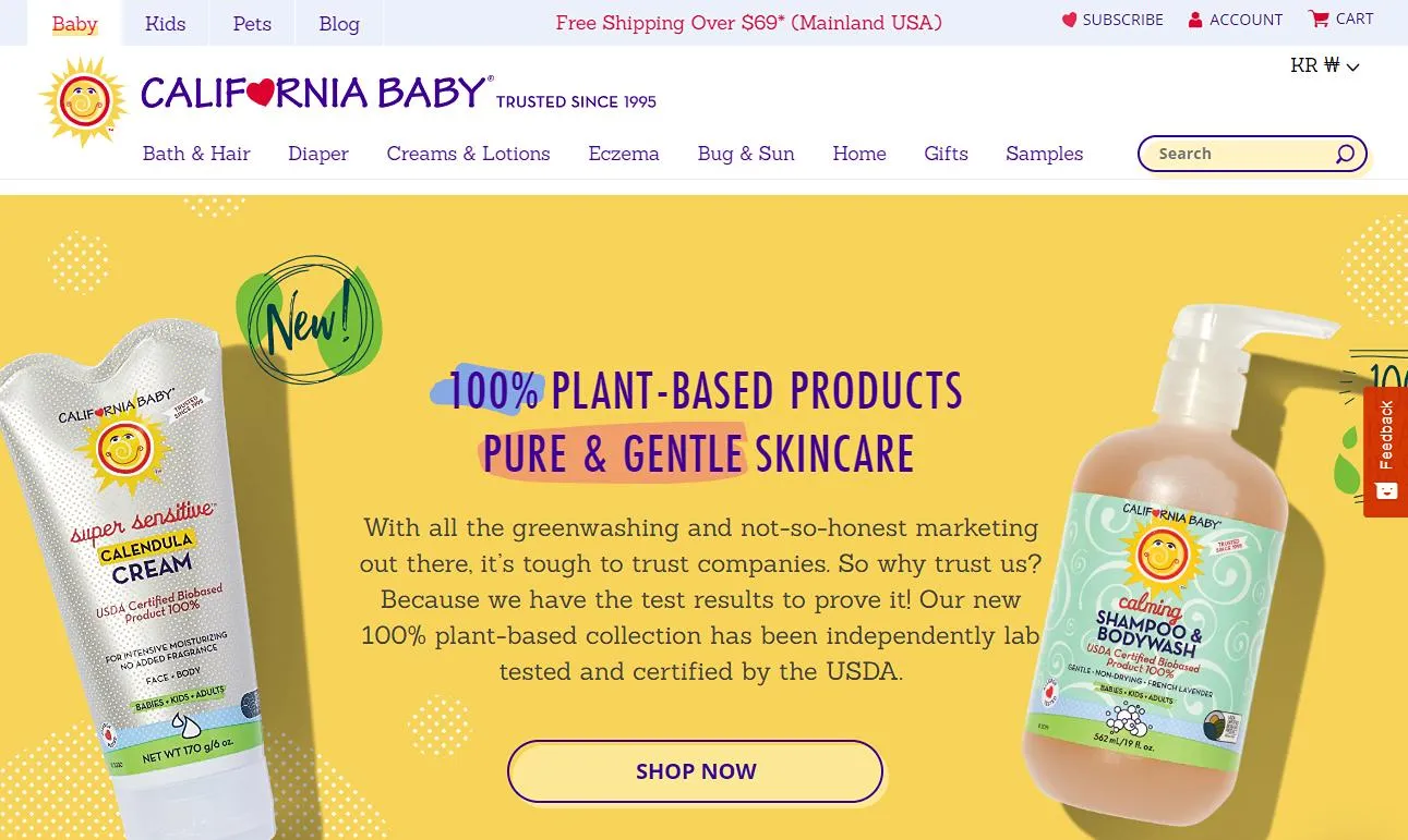 California Baby - Shopify Baby Products Store