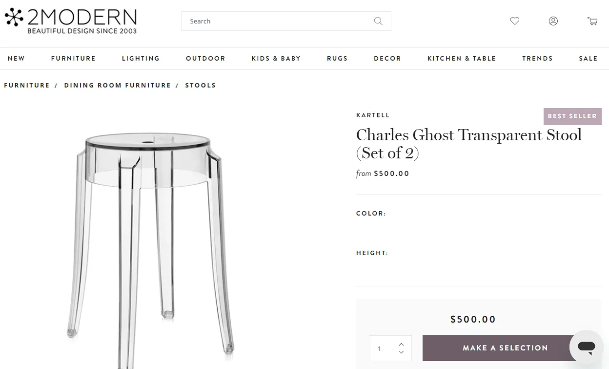 2Modern Kartell Charles Ghost Transparent Stool Review
