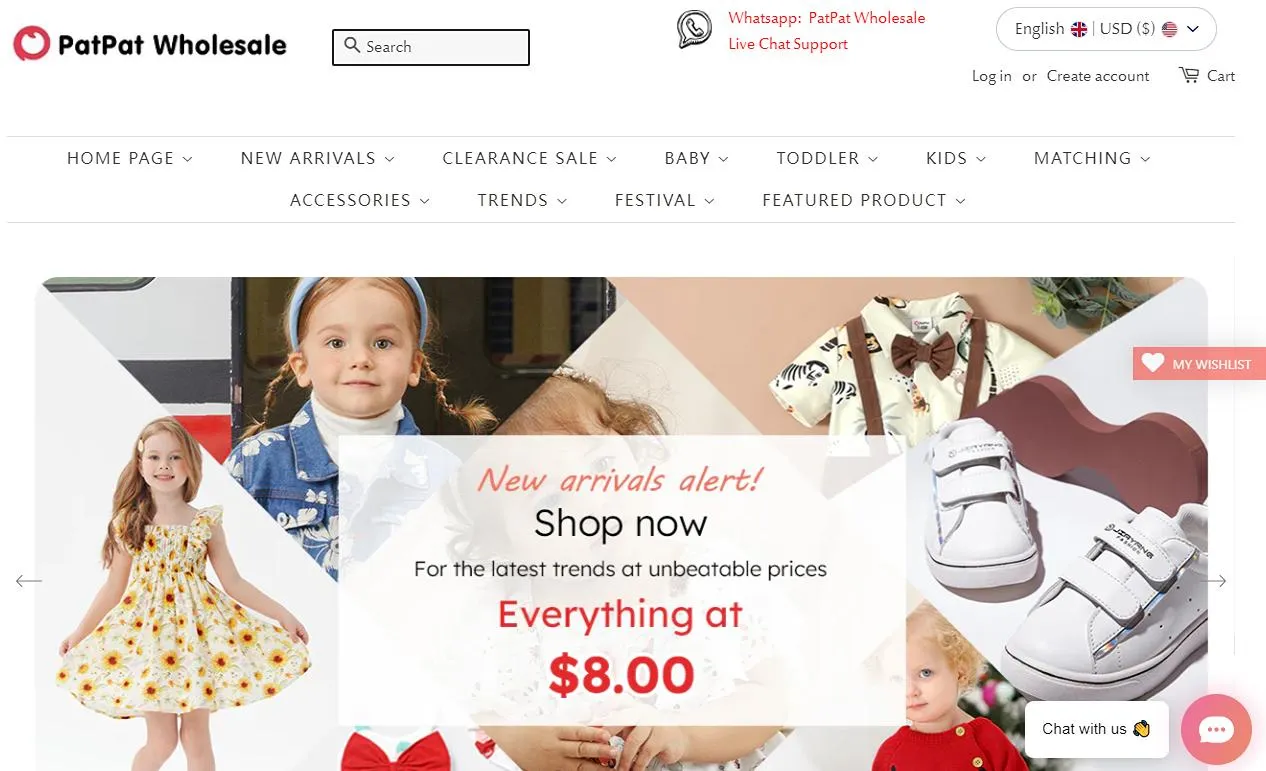 PatPat Wholesale - Shopify Baby Products Store