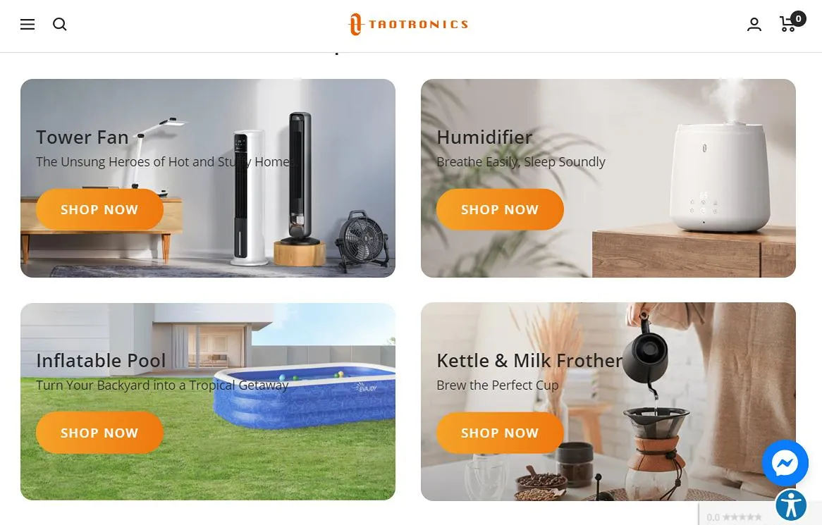 Taotronics Review - tower fan, humidifier, inflatable pool, and kettle & milk frother