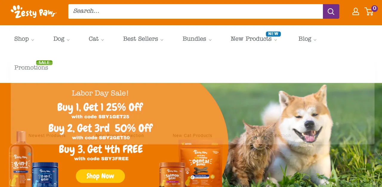Zesty Paws - Shopify Pet Supply Store