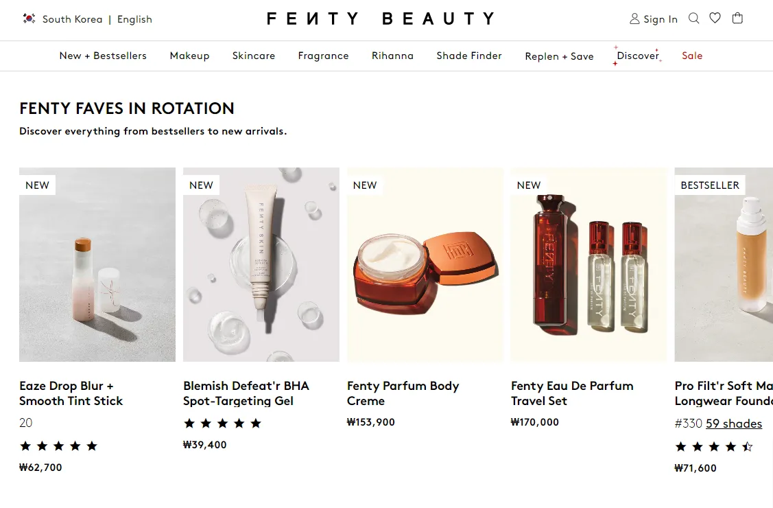 Fenty Beauty - Shopify Skincare Store
