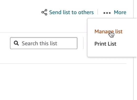 manage list - How To Delete Amazon Registry