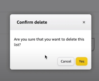 confirm delete - How To Delete Amazon Registry