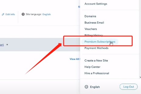Click Premium Subscriptions in Account Settings - How to Turn off Auto-Renewal on Wix