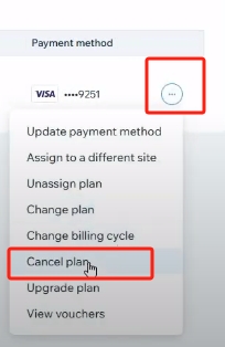 Click Cancel Plan - How to Turn off Auto-Renewal on Wix