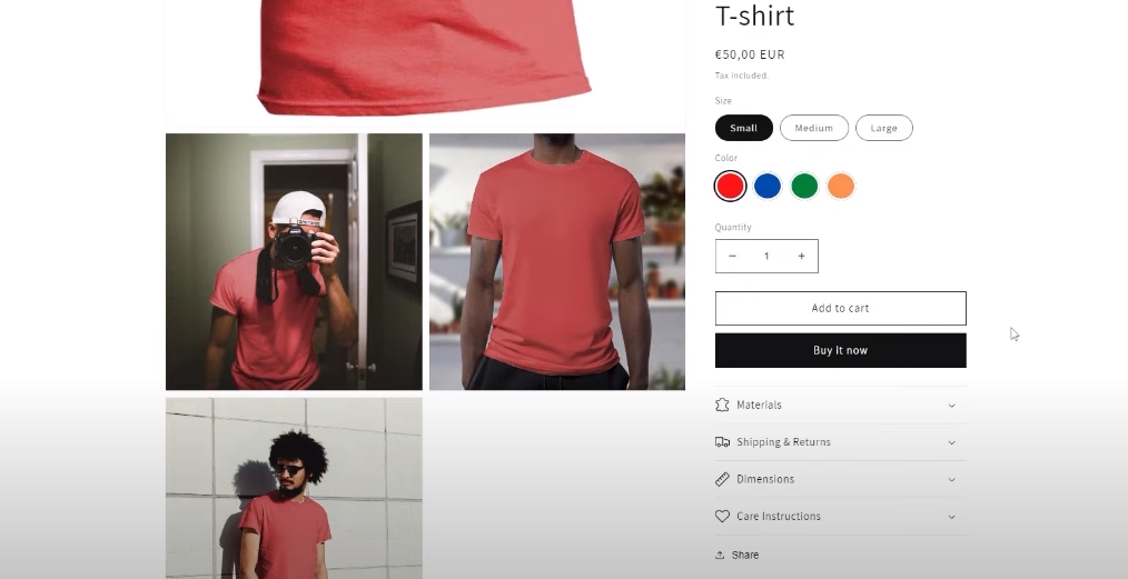 Check the Page Color - Shopify Variant Images Not Working