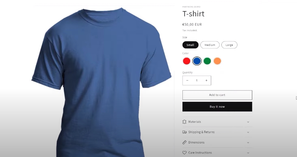 blue T-shirt - Shopify Variant Images Not Working