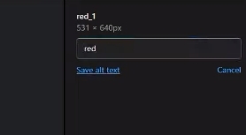 Type the word "red" into Alt Text - Shopify Variant Images Not Working